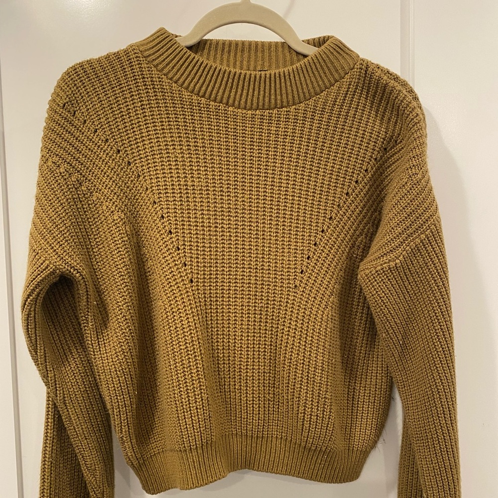 Boohoo tan waffle knit sweater